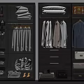 Organized Modern Closet Interior Design With Storage Solutions For Hanging Folded Clothes And Drawers
