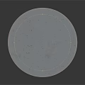 Gray Round Storage Box With Smooth Surface And Metal Rim Design