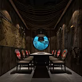 RUN TO YOU Restaurant Interior With Union Jack Chairs Vintage Mural And Pendant Lights