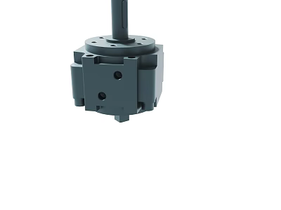 Black Cylindrical Industrial Mechanical Part With Multiple Holes And Base 3d model