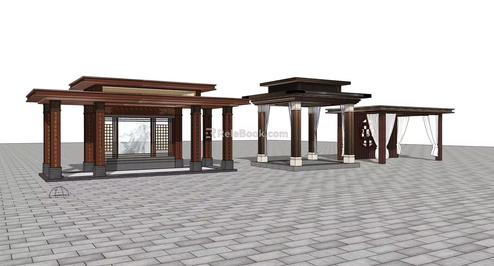 New Chinese Pavilion Landscape Pavilion 3d model