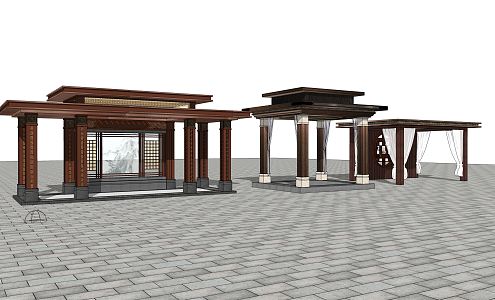 New Chinese Pavilion Landscape Pavilion 3d model