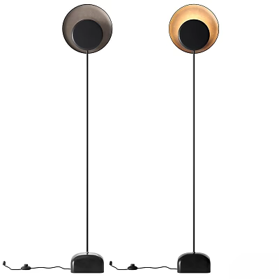 Modern Floor Lamp Design With Black Stand And Round Shade For Contemporary Home Decor 3d model