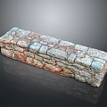 Architectural Stone Wall Structure With Colored Bricks And Natural Texture 3d model