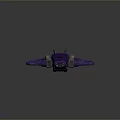 Purple Futuristic Flying Vehicle With Glowing Rings And Sci Fi Wing Design