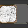 Fresh Powdered Food In Orange Plastic Container With Transparent Open Lid