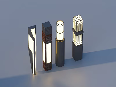 Multiple Outdoor Lights with Different Modern Designs and Bright Illumination for Garden Decor 3d model