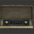 Classic Vintage Lenco Radio Audio Speaker With Wooden Texture And Dials