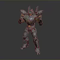 Humanoid Mech Robot Character With Armored Design And Mechanical Features Pose