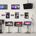 Modern song-ordering machine KTV machine song-ordering screen display microphone intelligent machine 3d model