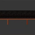 Multi person Modern Sofa With Dark Upholstery And Orange Red Wooden Frame