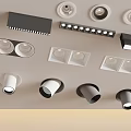 Modern Recessed Downlights and Spotlights with Various Styles for Ceiling Installation 3d model