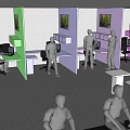 Public Office Space With Collaborative Workstations Tables Chairs And Bright Windows