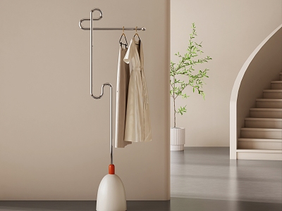 Cream wind coat rack floor coat rack design creativity 3d model