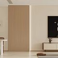 Modern Neutral Living Dining Room Interior With Sofa Dining Chairs Decorative Art And Beige Walls