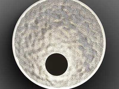 Modern Circular Wall Light With Textured Silver Metallic Surface And Central Cutout 3d model