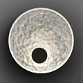 Modern Circular Wall Light With Textured Silver Metallic Surface And Central Cutout 3d model