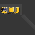Yellow Car Model in Open Box with Compartments Holding Various Car Parts