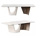 Stylish Modern Table With Marble Top And Unique White Wooden Curved Legs Design