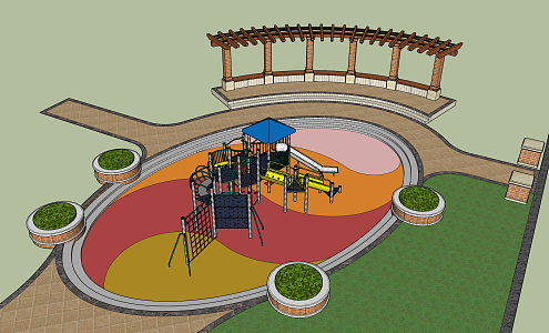 Modern amusement equipment children's playground 3d model