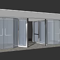 Various Modern Door Designs Featuring Revolving Glass Doors And Golden White Frames