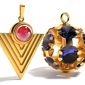 Style Jewelry Jewelry Pendant Earrings Decorative Earrings Luxury 3d model