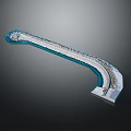 Modern Curved Large Scale Architectural Structure With Streamlined Design Blue Edges And White Body