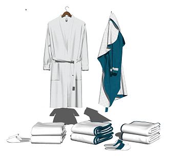 Modern Bathrobe Bath towel combination 3d model