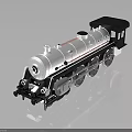 Silver Steam Train Model With Detailed Design And Shiny Surface Reflection 3d model