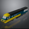 Yellow Blue And Black High Speed Train Model With Streamlined Front Design