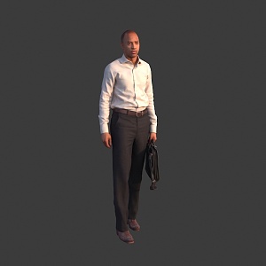 white shirt man 3d model