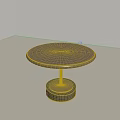 Modern Round Side Table With Brass Top And Black Base For Living Room Decor