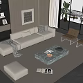 Modern Living Room Sofa And Coffee Table Set With Beige Upholstery Black Marble Tabletop