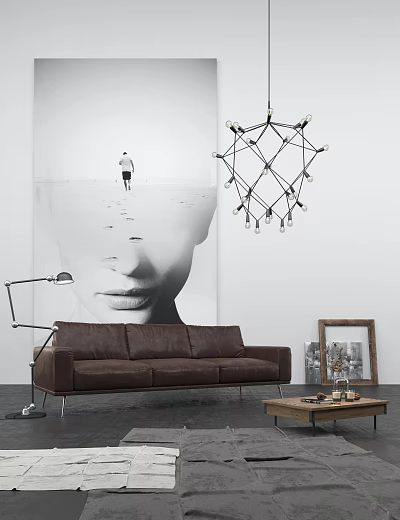 Modern Three-Seat Sofa 3d model