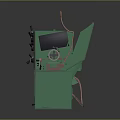 Green Industrial Machine Tool With Control Panel Rotating Parts And Steel Structure