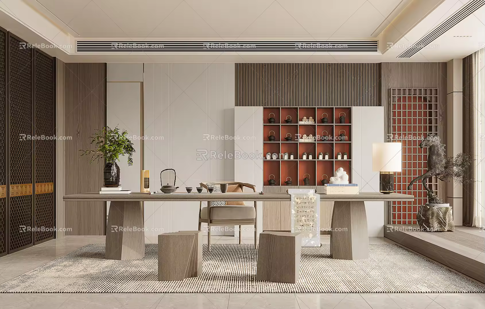 New Chinese Style Study 3d model