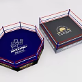 Octagonal and Square Boxing Rings for Ultimate Combat with Red Blue White Ropes 3d model