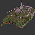 Modern Military Tank With Heavy Armor Main Cannon Turret And Tracks Design