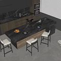 Modern bar chair combination bar table and chair combination 3d model