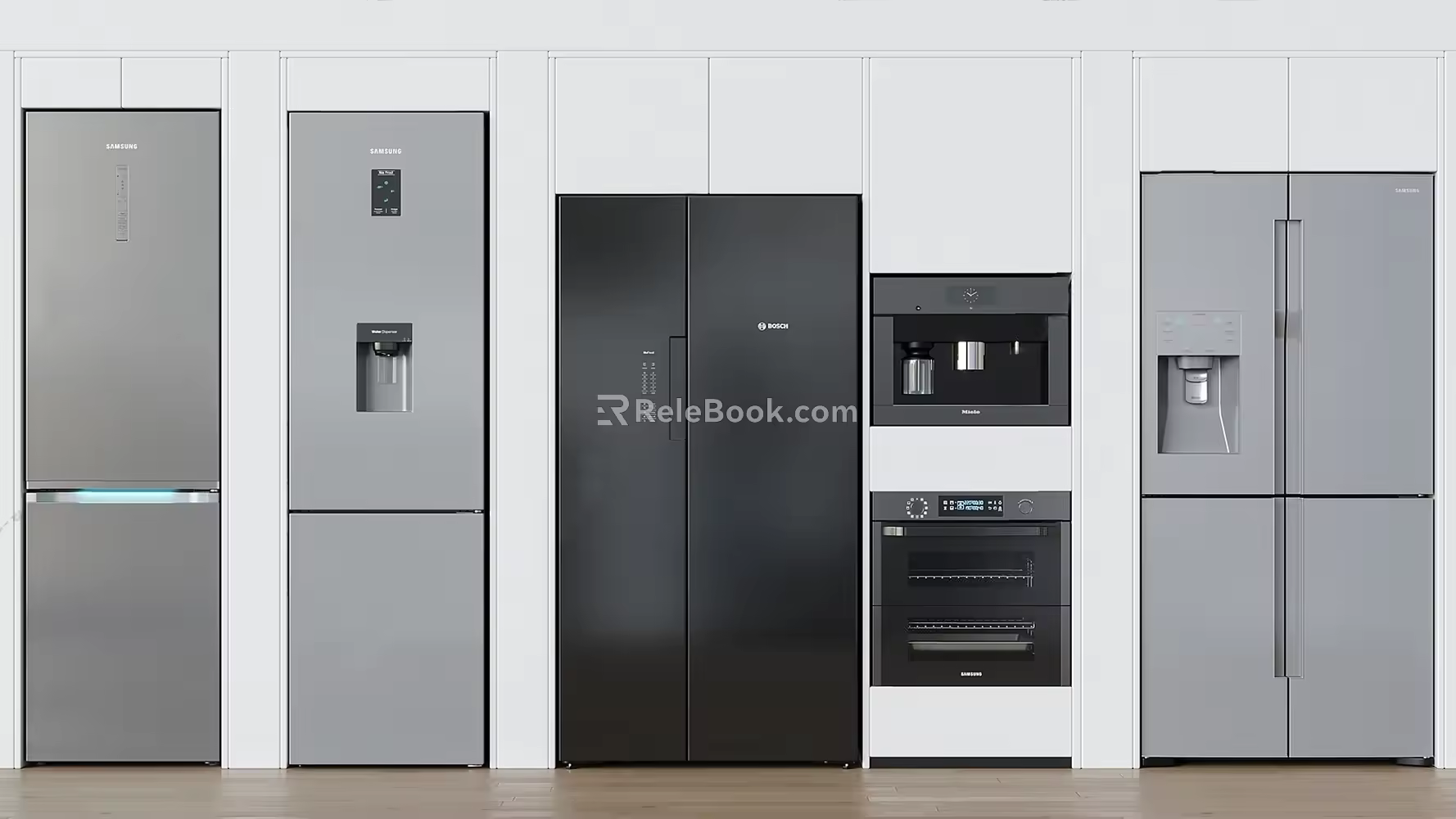 Modern refrigerator embedded refrigerator combination 3d model
