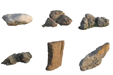 Seaside Beach Stone Rock 3d model