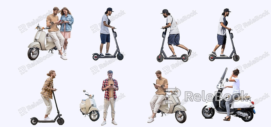 2D Electric Scooter Human Electric Vehicle Human New Energy Electric Vehicle model