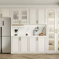 French Wine Cabinet Sideboard Combination Locker 3d model