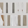 Various Styles Curtains With White Beige Brown Pleated Tied Hanging Design