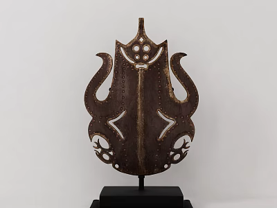 Intricately Carved Decorative Ornament Sculpture Set With Openwork Patterns On Black Stand 3d model
