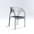 Modern Transparent Single Chair Clear Acrylic Design Curved Armrest Sleek Structure