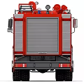 Red KAMAZ Heavy Duty Fire Truck With Ladder And Firefighting Equipment