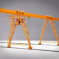 Yellow Rail Mounted Gantry Crane With Double Girder For Heavy Duty Industrial Lifting