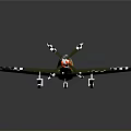 Space Themed Green Model Aircraft With Checkered Wings And Colorful Nose