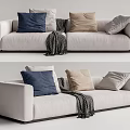 Modern double sofa multiplayer sofa 3d model